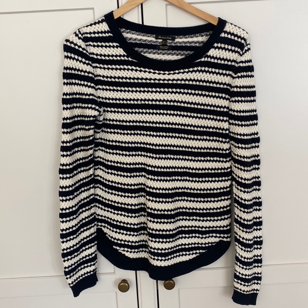 Mission Dutti blue and ivory striped sweater
